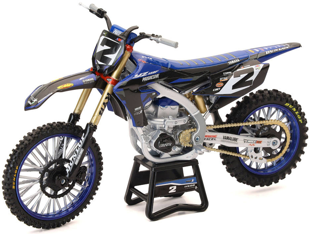 Yamaha YZ450F Motorcycle #2 Cooper Webb "Yamaha Factory Racing" 1/12 Diecast Model