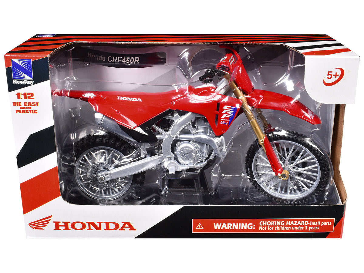 Honda CRF450R Motorcycle Red with Black Accents 1/12 Diecast Model