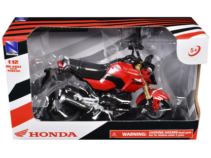 Honda GROM Motorcycle Red 1/12 Diecast Model