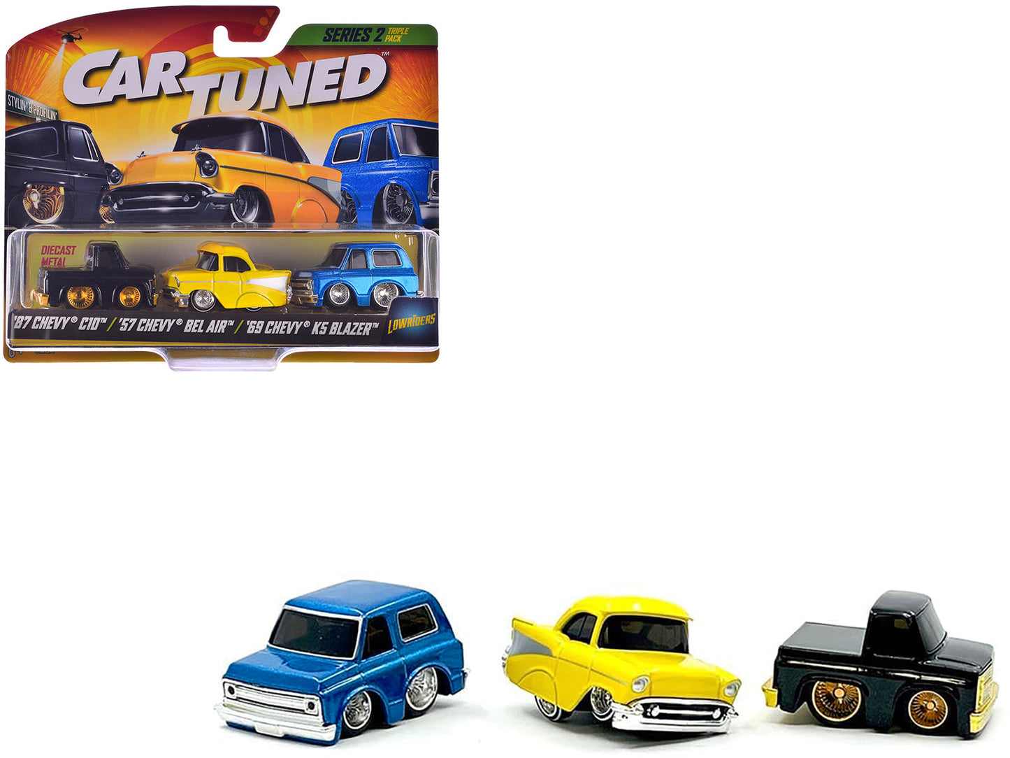 "Lowriders" Series 2 Chevrolet Triple Pack Set of 3 Cars Diecast Model Cars