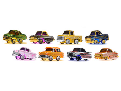 "Lowriders Show Glow" Series 2 Set of 8 Pieces Diecast Model Cars
