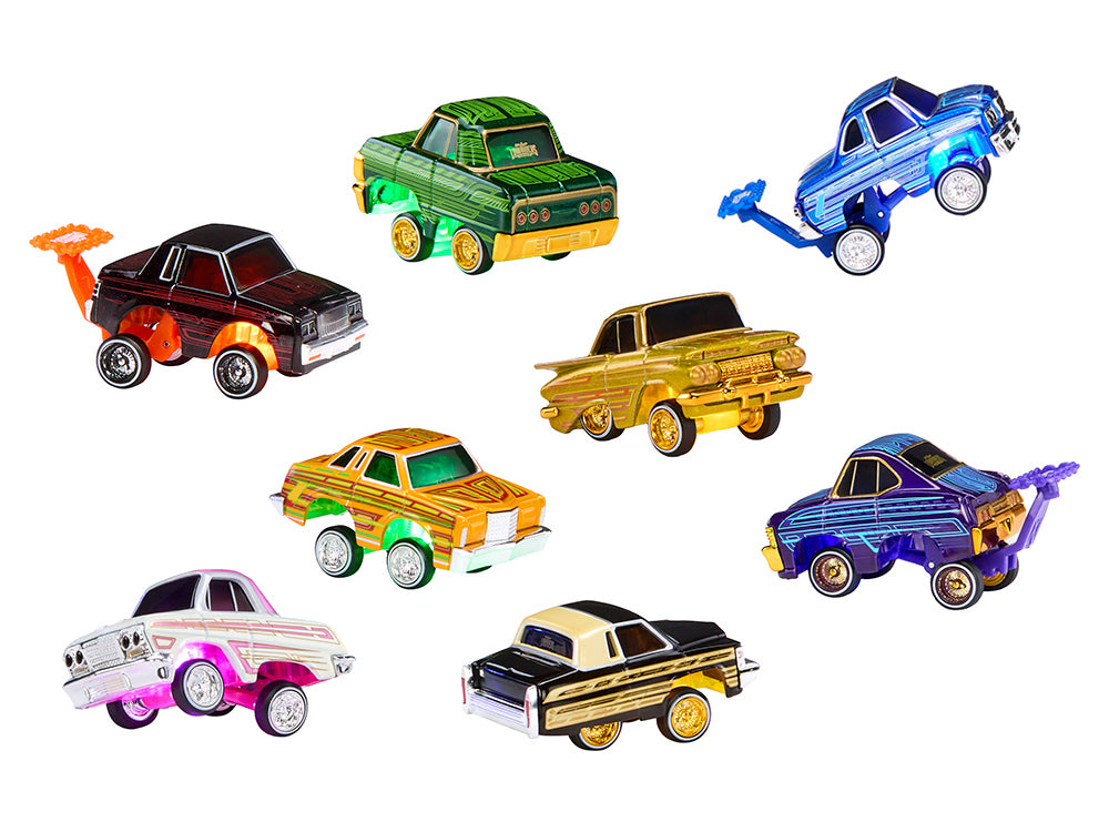 "Lowriders Show Glow" Series 3 Set of 8 Pieces Diecast Model Cars