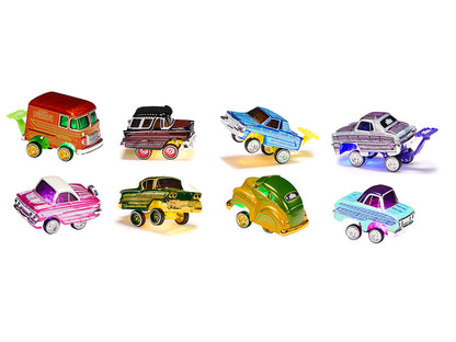 "Lowriders Show Glow" Series 4 Set of 8 Pieces Diecast Model Cars