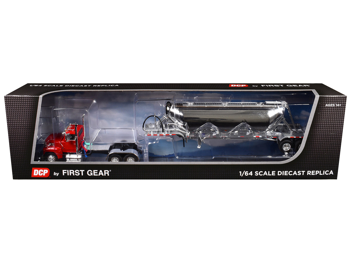 Ford LTL 9000 Day Cab with Heil Pneumatic Tank Trailer Heil Red 1/64 Diecast Model