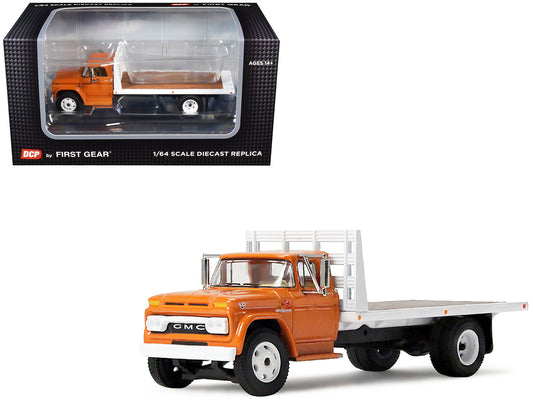 GMC 4000 Flatbed Truck Omaha Orange 1/64 Diecast Model