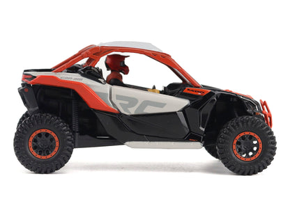 Can-Am Maverick X3 X RS Turbo RR Chalk Gray and Magma Red with Driver Figure 1/32 Diecast Model