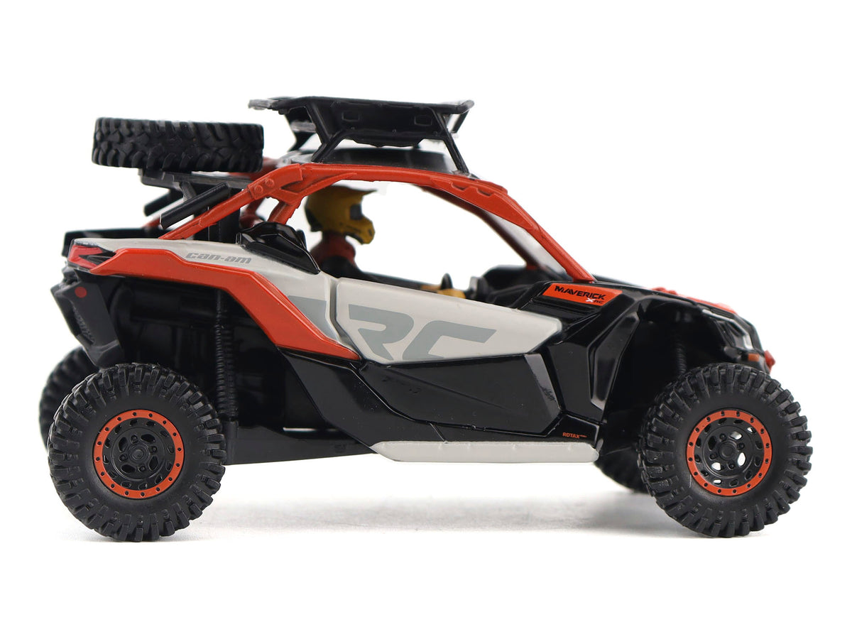 Can-Am Maverick X3 X RS Turbo RR Sand Version Chalk Gray and Magma Red with Driver Figure 1/32 Diecast Model