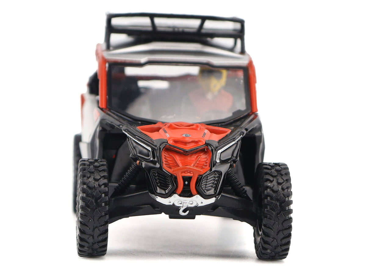 Can-Am Maverick X3 X RS Turbo RR Sand Version Chalk Gray and Magma Red with Driver Figure 1/32 Diecast Model