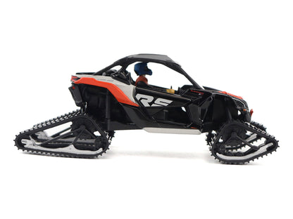 Can-Am Maverick X3 X RS Turbo RR Winter Version Chalk Gray and Magma Red with Driver Figure 1/32 Diecast Model