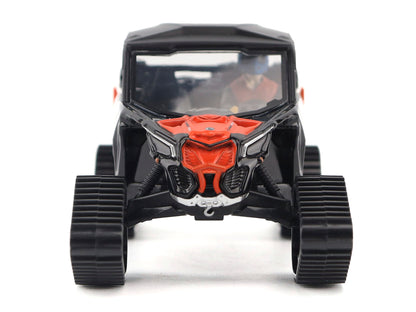 Can-Am Maverick X3 X RS Turbo RR Winter Version Chalk Gray and Magma Red with Driver Figure 1/32 Diecast Model