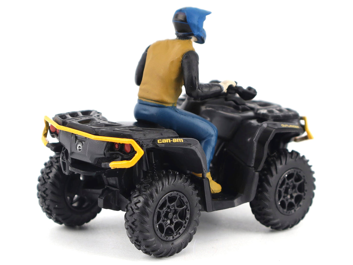 Can-Am Outlander XT-P 1000R ATV Iron Gray and Neo Yellow with Driver Figure 1/32 Diecast Model