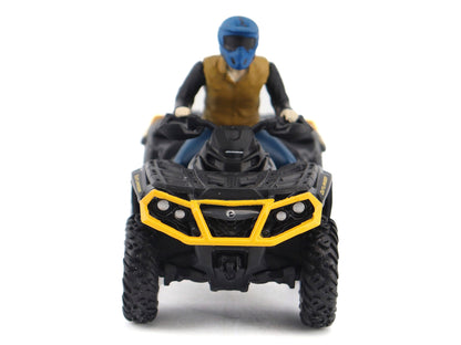 Can-Am Outlander XT-P 1000R ATV Iron Gray and Neo Yellow with Driver Figure 1/32 Diecast Model
