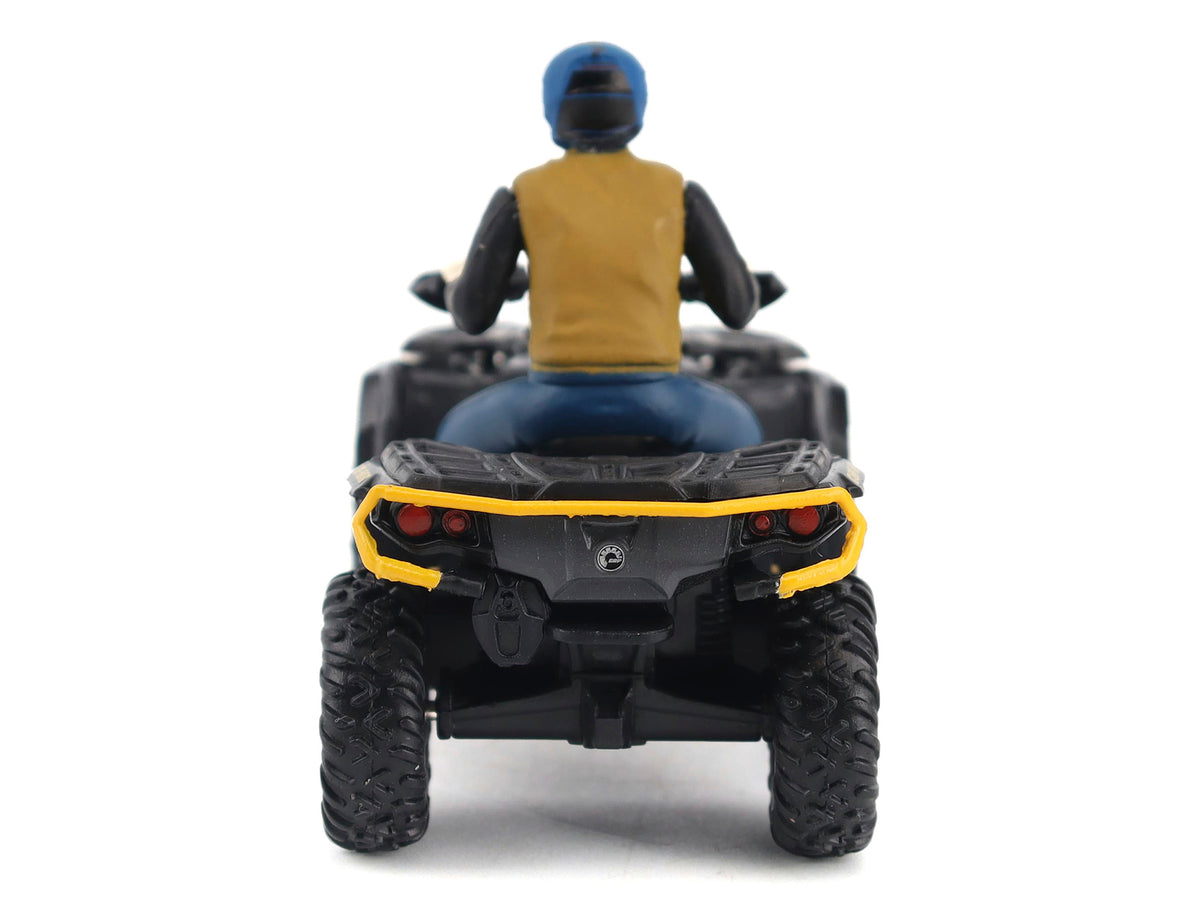 Can-Am Outlander XT-P 1000R ATV Iron Gray and Neo Yellow with Driver Figure 1/32 Diecast Model