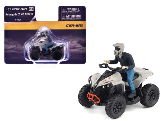 Can-Am Renegade X XC 1000R ATV Chalk Gray with Driver Figure 1/32 Diecast Model