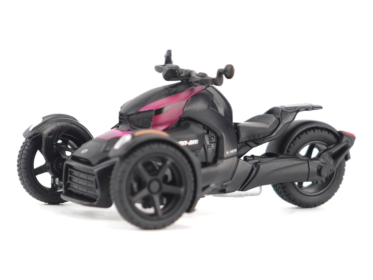 Can-Am Ryker 3-Wheel Motorcycle Pink Punk and Black with Driver Figure 1/32 Diecast Model
