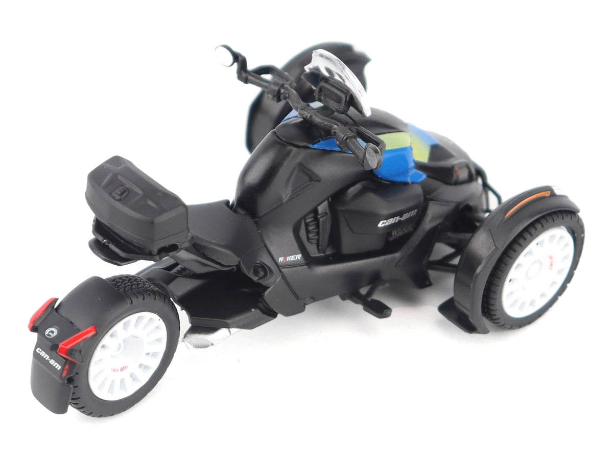 Can-Am Ryker Rally 3-Wheel Motorcycle Galactic Blue and Black 1/32 Diecast Model