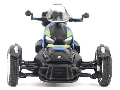 Can-Am Ryker Rally 3-Wheel Motorcycle Galactic Blue and Black 1/32 Diecast Model
