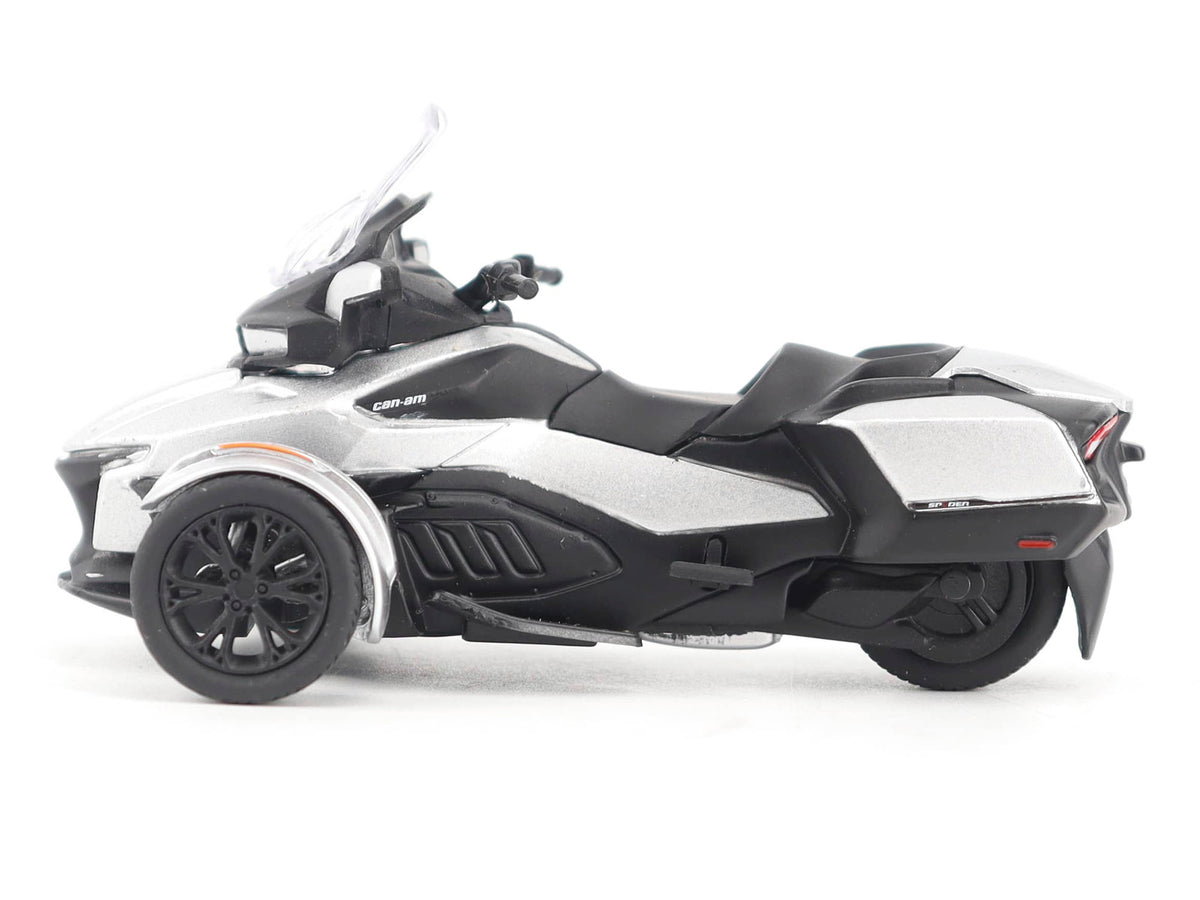 Can-Am Spyder RT 3-Wheel Motorcycle Hyper Silver Metallic with Driver Figure 1/32 Diecast Model