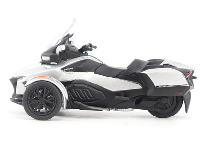 Can-Am Spyder RT 3-Wheel Motorcycle Hyper Silver Metallic with Driver Figure 1/32 Diecast Model
