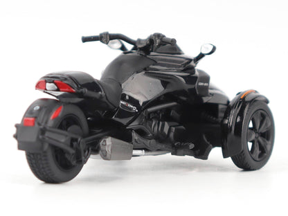 Can-Am Spyder F3 3-Wheel Motorcycle Steel Black Metallic 1/32 Diecast Model