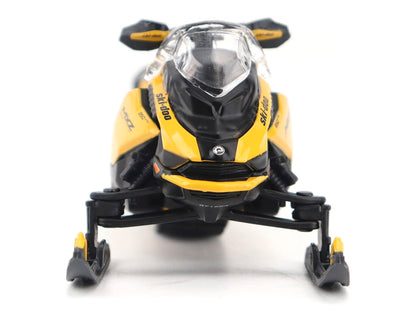 Ski-Doo MXZ Blizzard (Trail Segment) Neo Yellow and Ski-Doo MXZ 120cc (Kid's Model) Neo Yellow Set of 2 Snowmobiles 1/32 Diecast Models