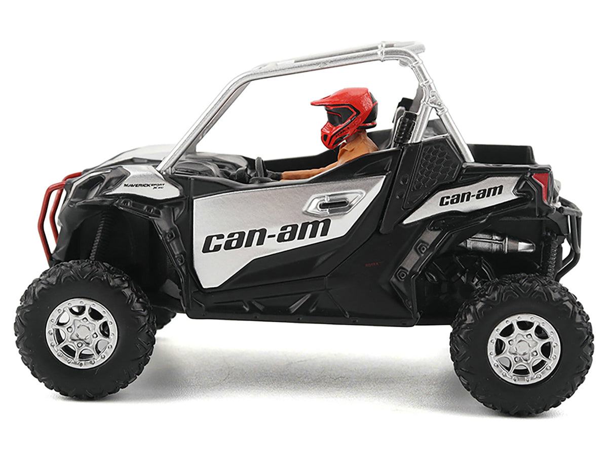 Can-Am Maverick Sport XXC 1000R Silver Metallic and Black with Driver Figure 1/32 Diecast Model