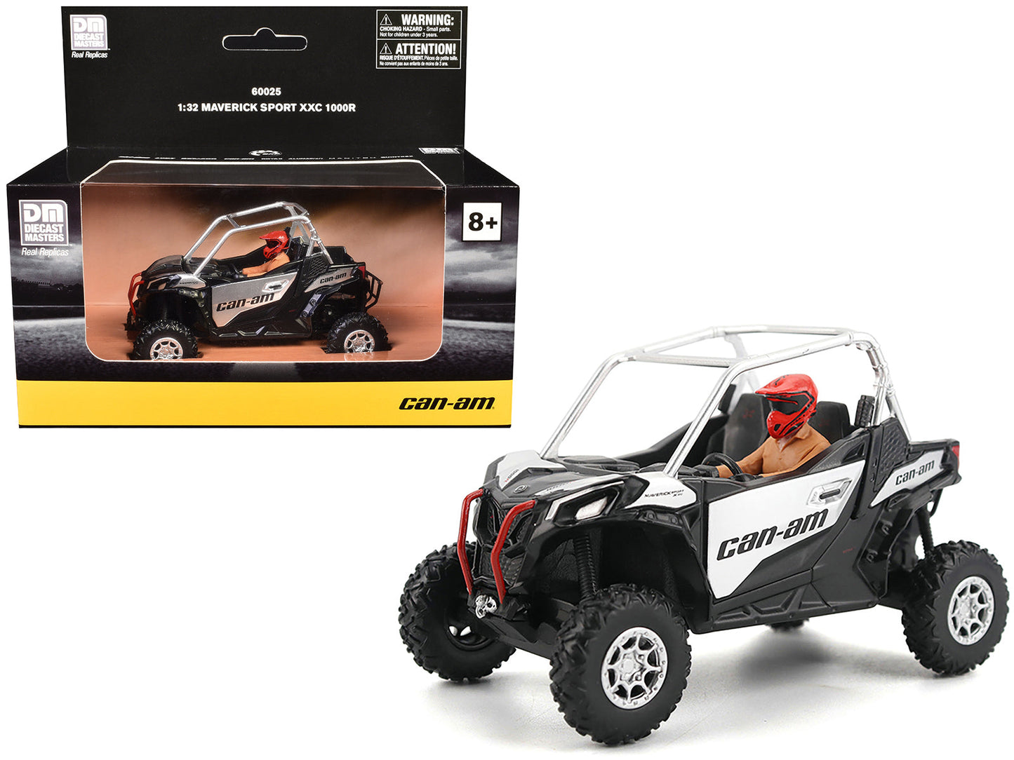 Can-Am Maverick Sport XXC 1000R Silver Metallic and Black with Driver Figure 1/32 Diecast Model