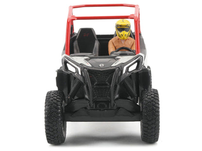 Can-Am Maverick Sport XRC 1000R Red and Gray with Driver Figure 1/32 Diecast Model