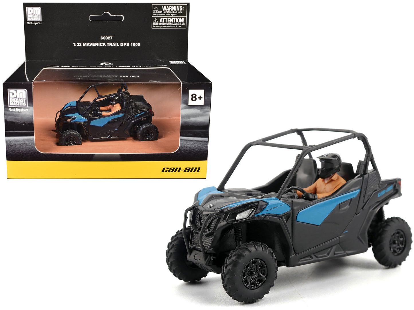Can-Am Maverick Trail DPS 1000 Blue and Black with Driver Figure 1/32 Diecast Model