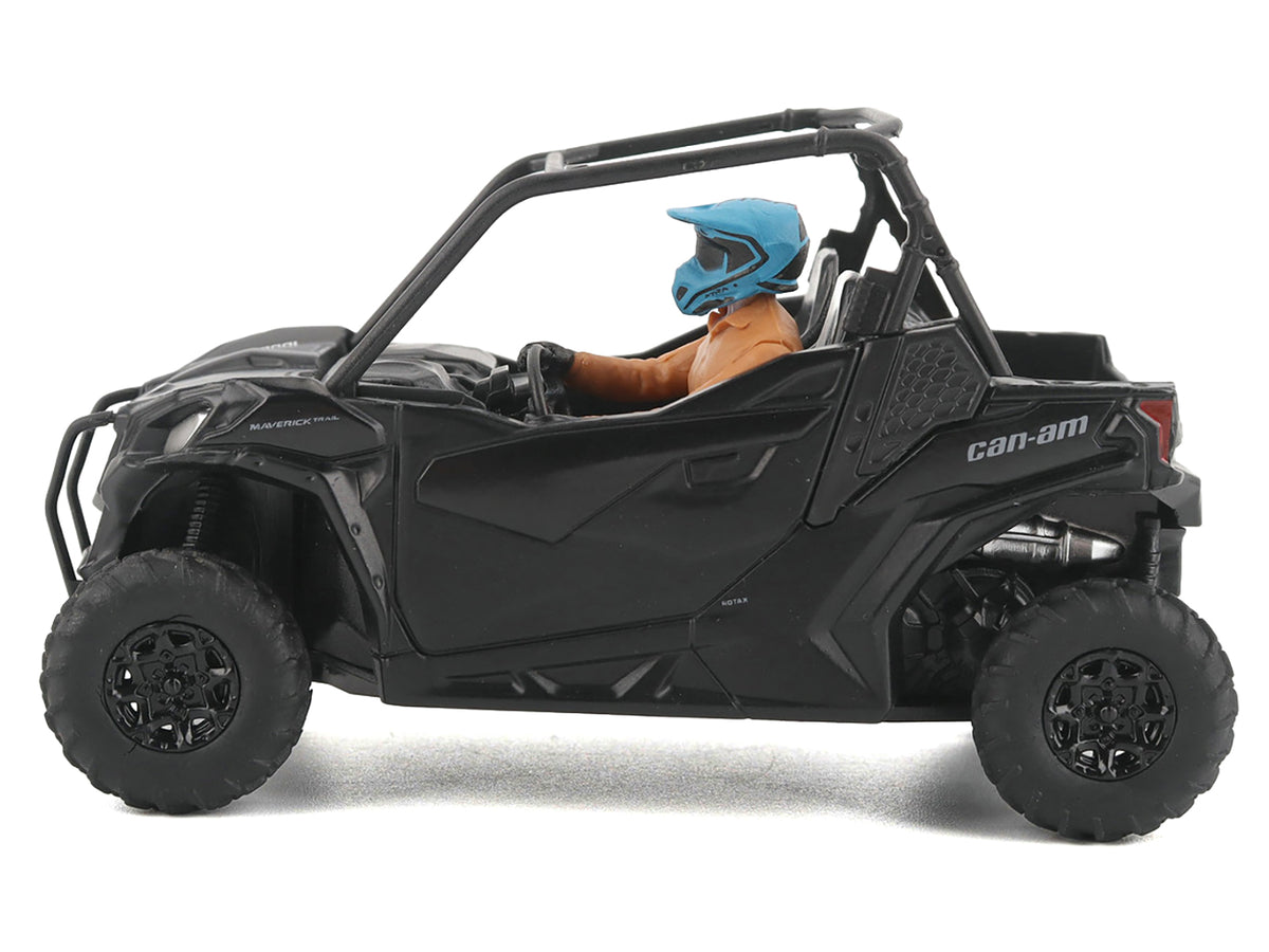 Can-Am Maverick Trail DPS 1000 Matt Black with Driver Figure 1/32 Diecast Model