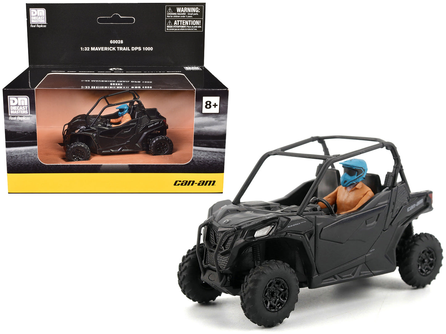 Can-Am Maverick Trail DPS 1000 Matt Black with Driver Figure 1/32 Diecast Model