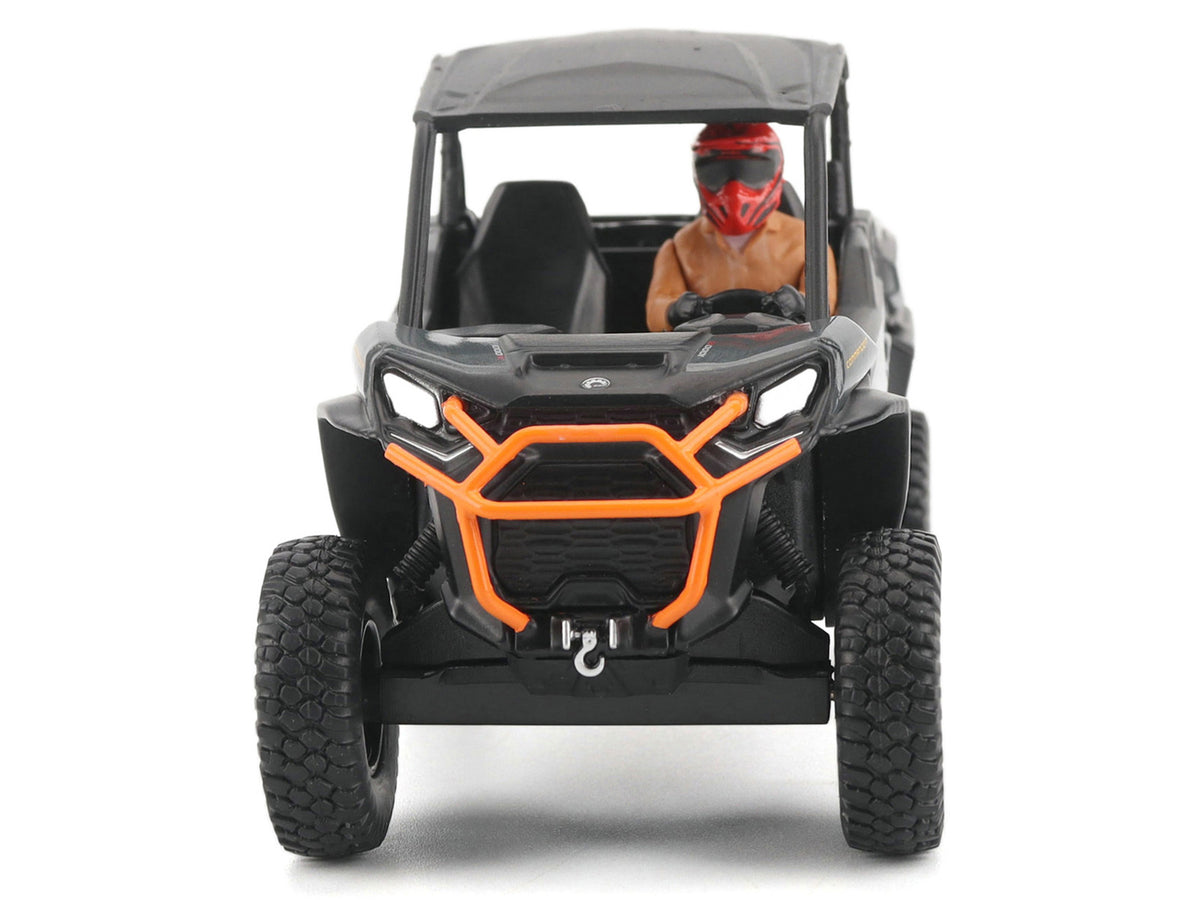 Can-Am Commander XT-P 1000R Gray and Orange with Driver Figure 1/32 Diecast Model