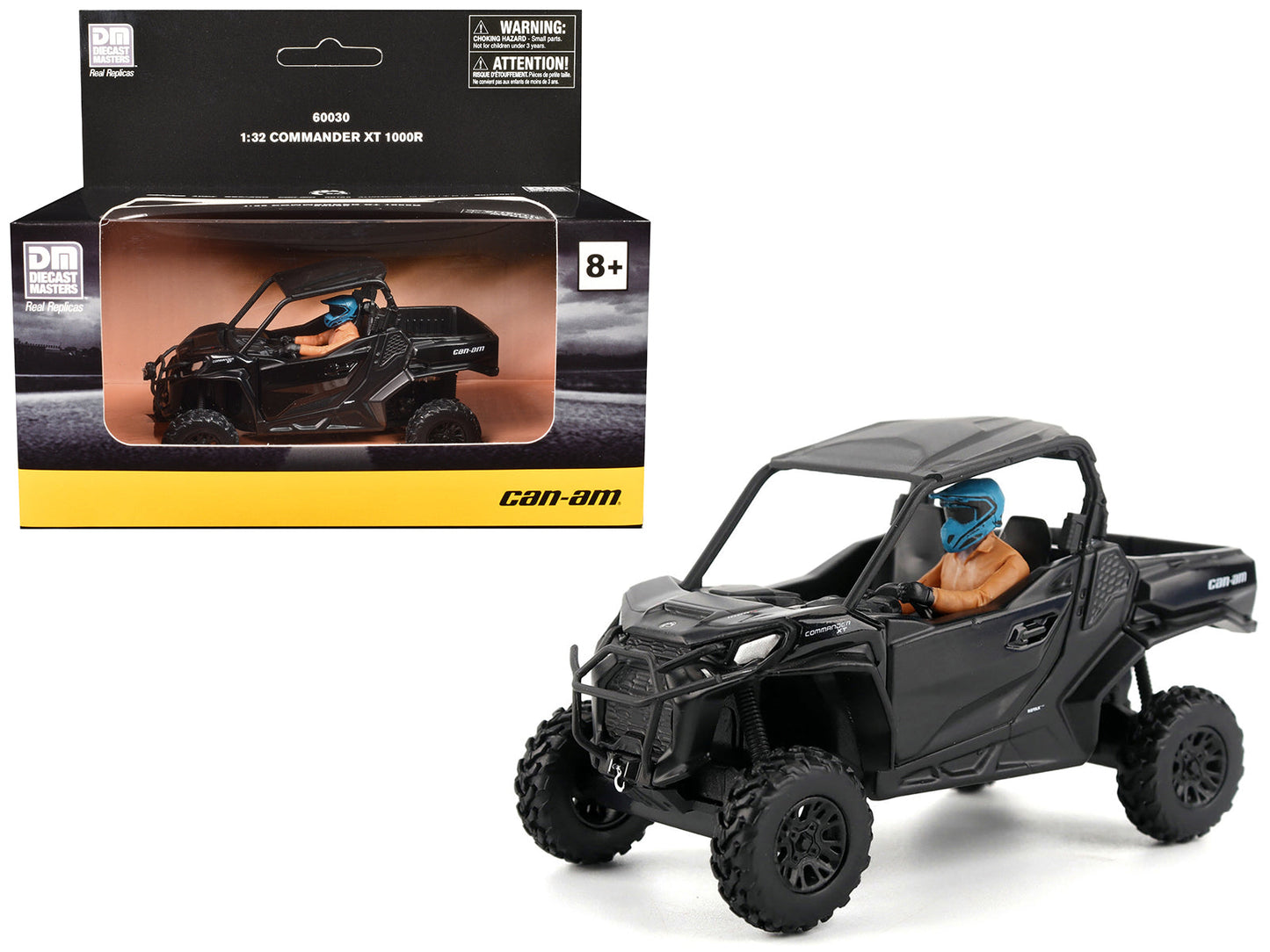 Can-Am Commander XT 1000R Matt Black with Driver Figure 1/32 Diecast Model