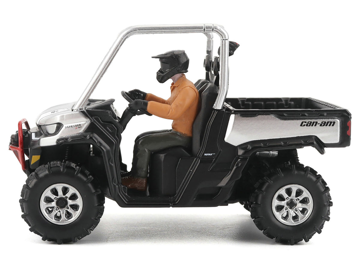 Can-Am Defender XMR Silver Metallic and Black with Driver Figure 1/32 Diecast Model