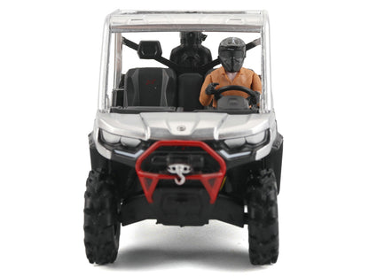 Can-Am Defender XMR Silver Metallic and Black with Driver Figure 1/32 Diecast Model
