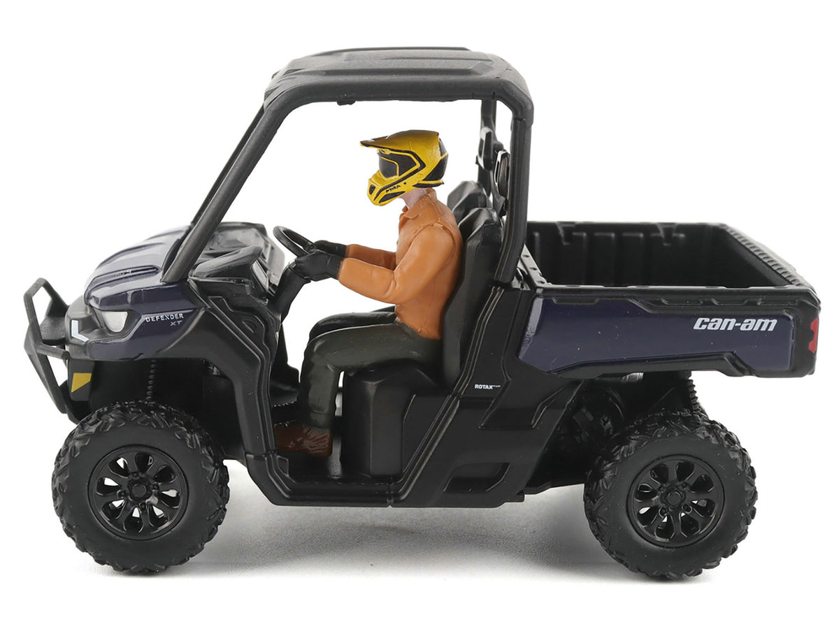 Can-Am Defender XT HD9 Navy Blue and Black with Driver Figure 1/32 Diecast Model