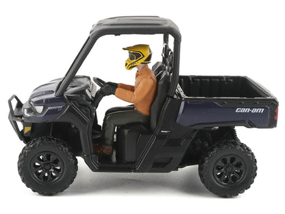 Can-Am Defender XT HD9 Navy Blue and Black with Driver Figure 1/32 Diecast Model