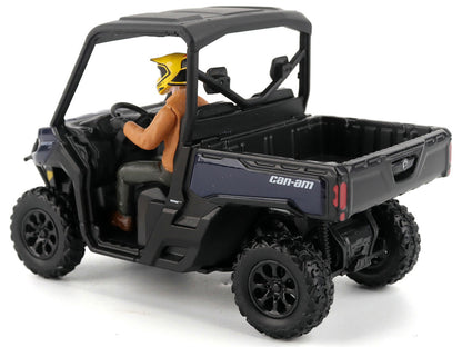 Can-Am Defender XT HD9 Navy Blue and Black with Driver Figure 1/32 Diecast Model