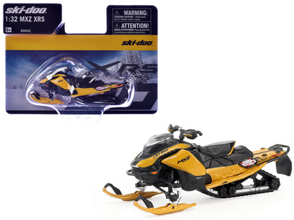 Ski-Doo MXZ XRS 20th Anniversary Snowmobile Yellow 1/32 Die Cast Model