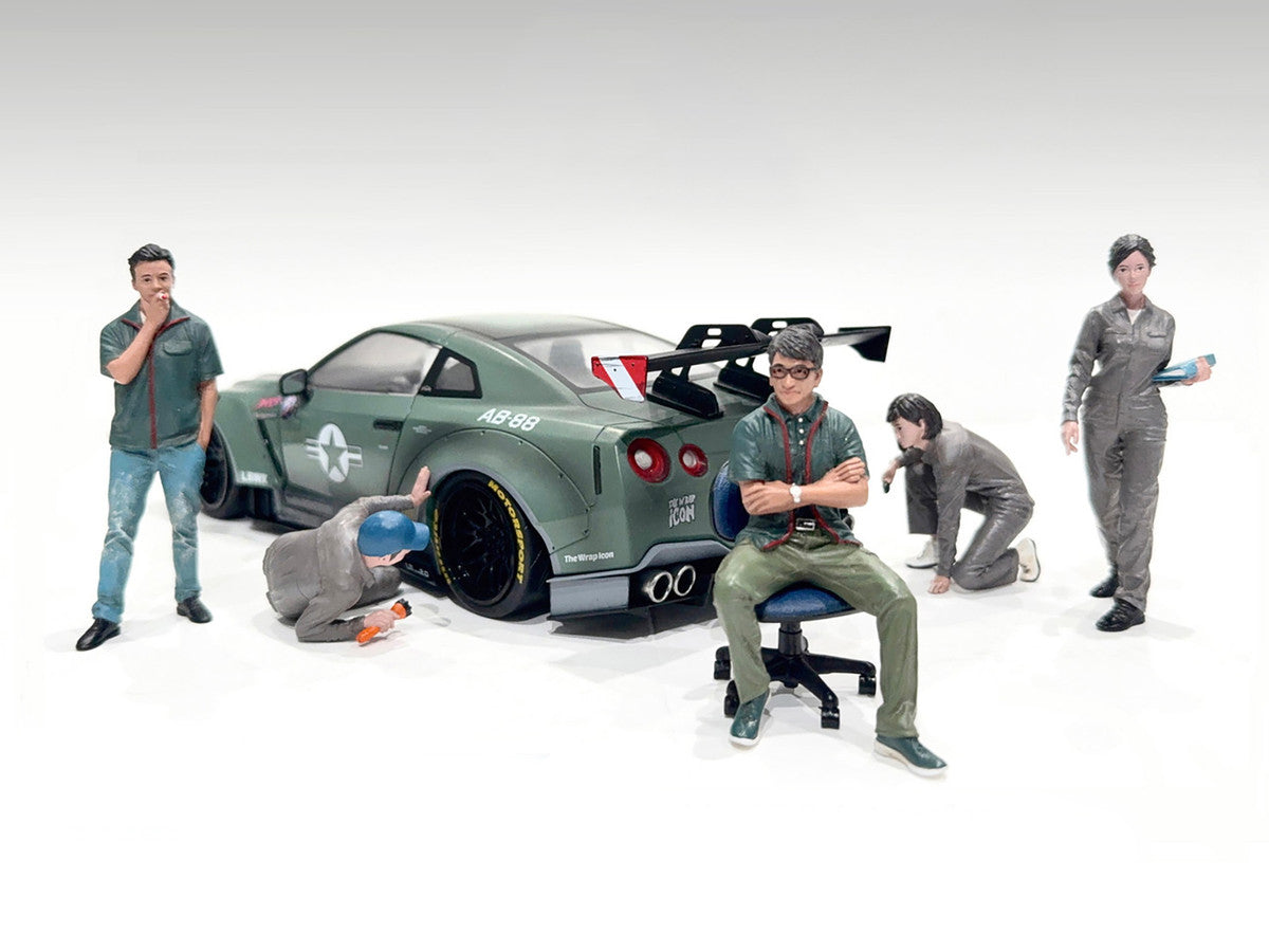 "Top Tuners" 5 piece Figure Set "Premium" Series for 1/24 Scale Models