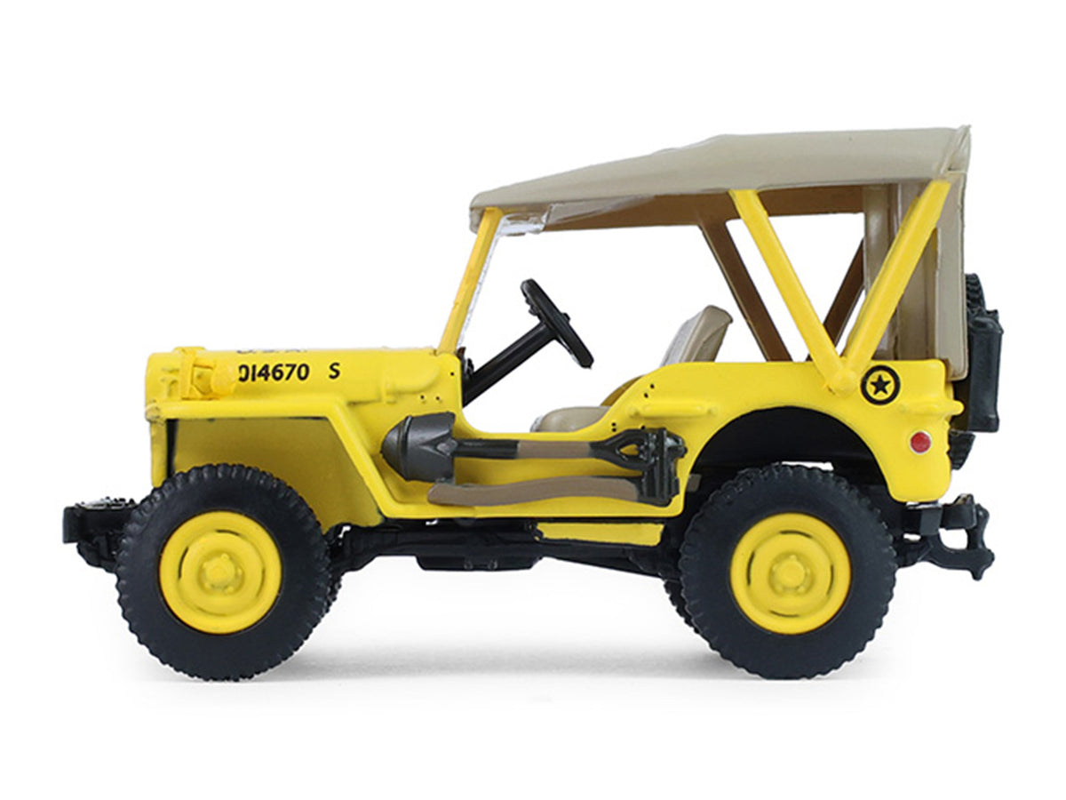 1942 Willys MB Jeep "Control Jeep - U.S. Army Air Forces" Yellow with Beige Top "Battalion 64" Series 6 1/64 Diecast Model Car