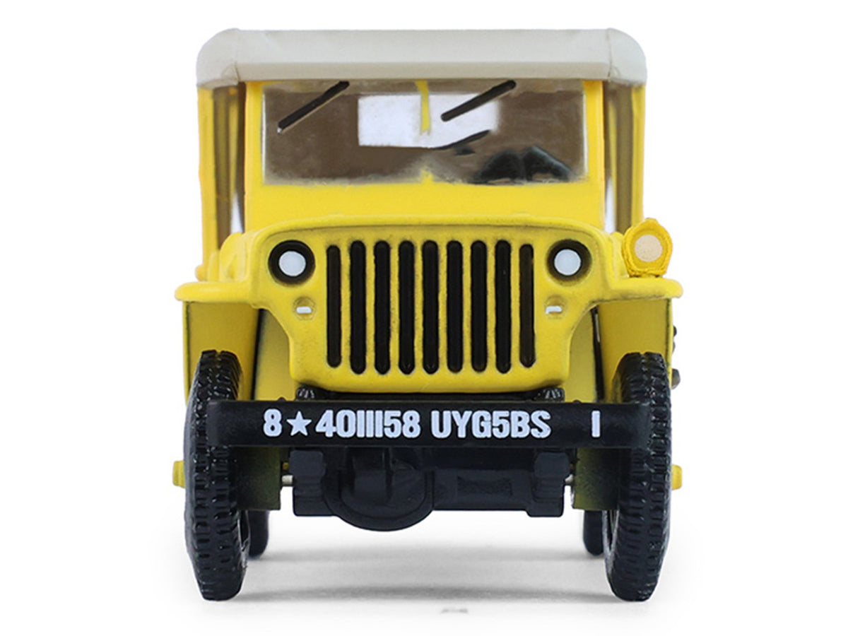 1942 Willys MB Jeep "Control Jeep - U.S. Army Air Forces" Yellow with Beige Top "Battalion 64" Series 6 1/64 Diecast Model Car