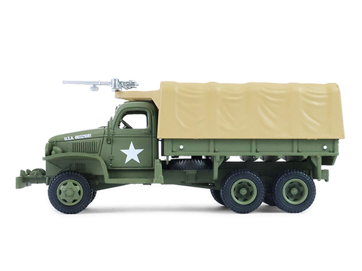 1944 GMC CCKW 353 A1 2.5T Truck "U.S. Army - WWII" Olive Drab with Tan Top "Battalion 64" Series 6 1/64 Diecast Model Car