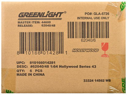 "Hollywood Series" Set of 6 pieces Release 43 1/64 Diecast Model Cars