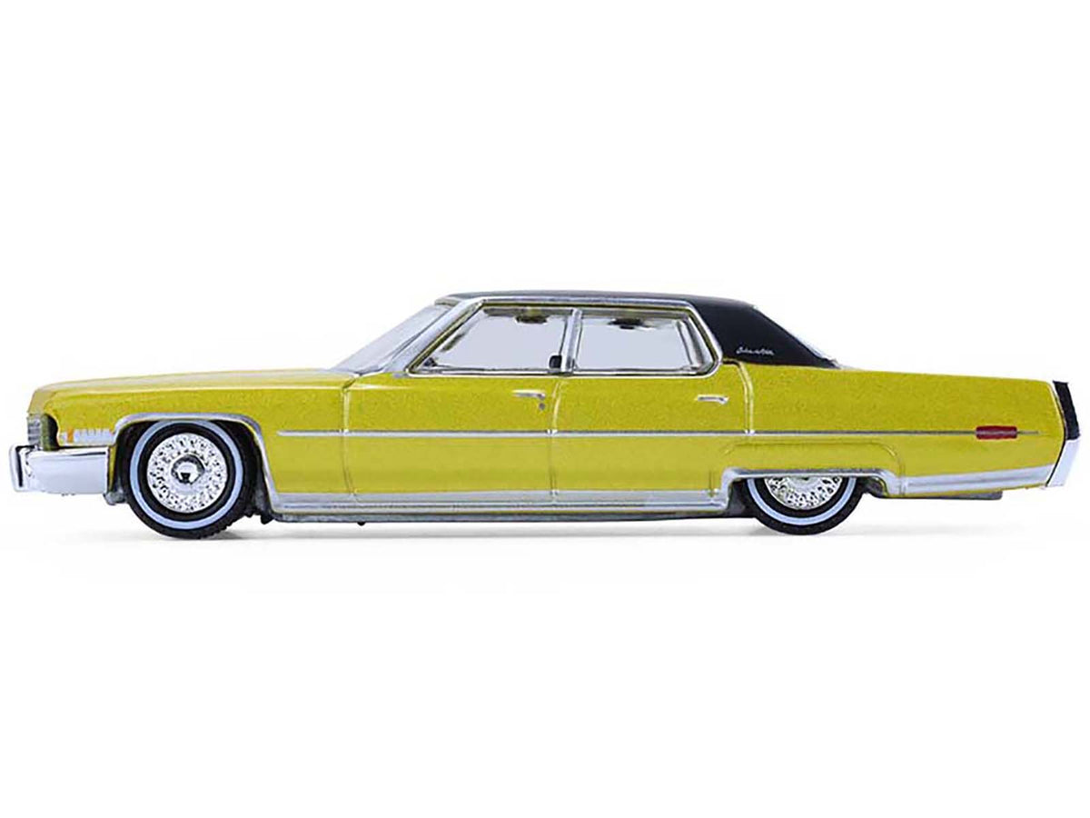 1971 Cadillac Sedan Deville Lowrider Gold Metallic with Black Top "California Lowriders" Series 7 1/64 Diecast Model Car