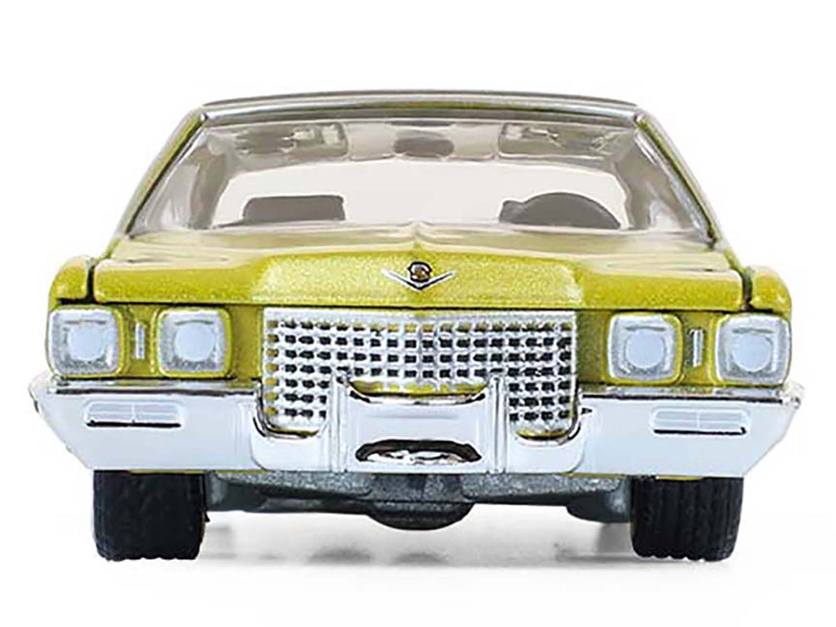 1971 Cadillac Sedan Deville Lowrider Gold Metallic with Black Top "California Lowriders" Series 7 1/64 Diecast Model Car