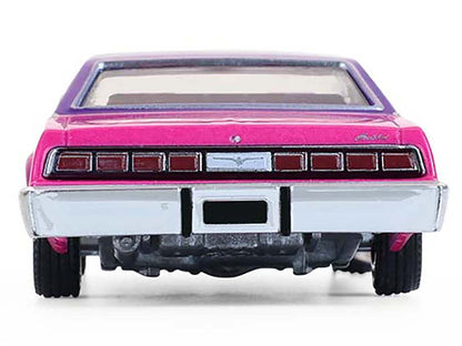 1975 Ford Thunderbird Lowrider Pink Metallic with Purple Top and Graphics with Purple Interior "California Lowriders" Series 7 1/64 Diecast Model Car