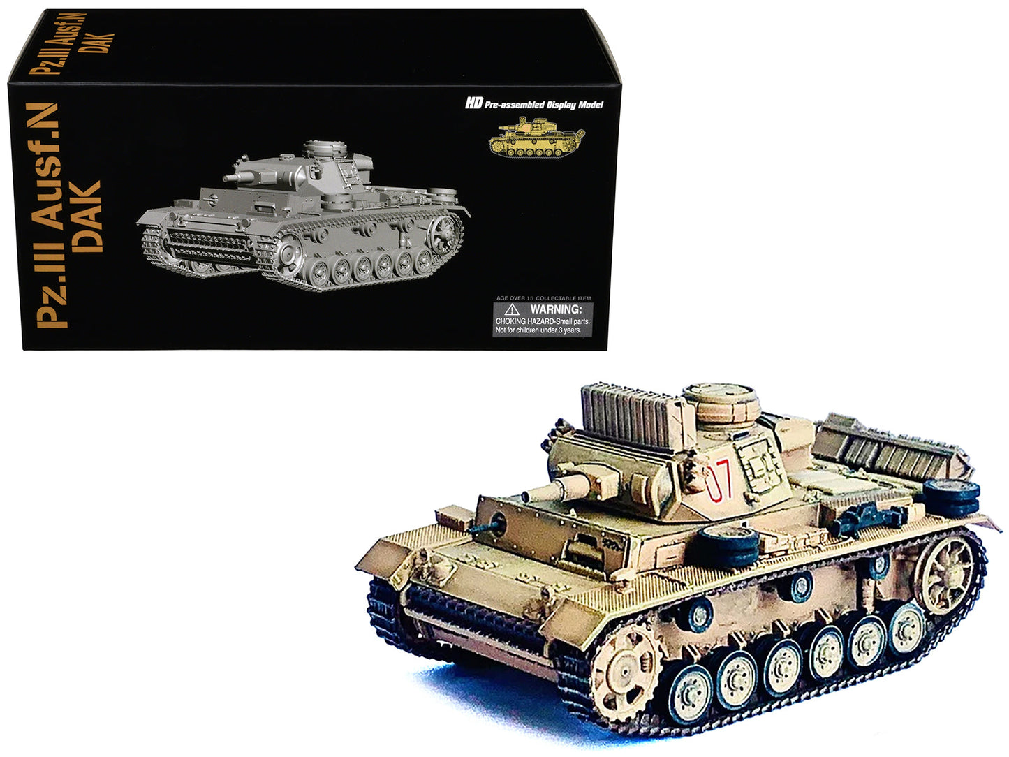 Germany Pz.Kpfw.III Ausf.N DAK Tank #07 "s.Pz.Abt.501 Tunisia" (1942/43) "NEO Dragon Armor" Series 1/72 Plastic Model