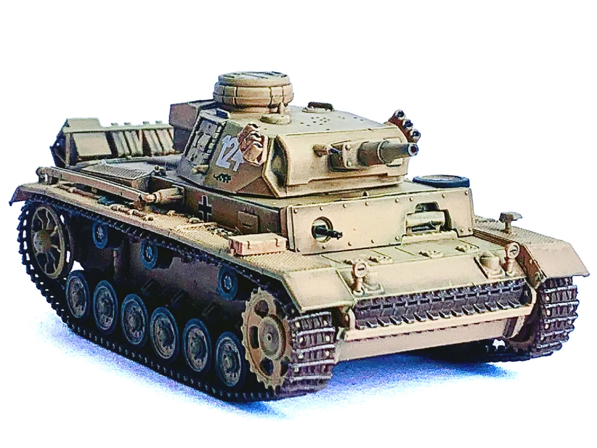 Germany Pz.Kpfw.III Ausf.N DAK Tank #124 "s.Pz.Abt.501 Tunisia Tiger Insignia" (1942/43) "NEO Dragon Armor" Series 1/72 Plastic Model