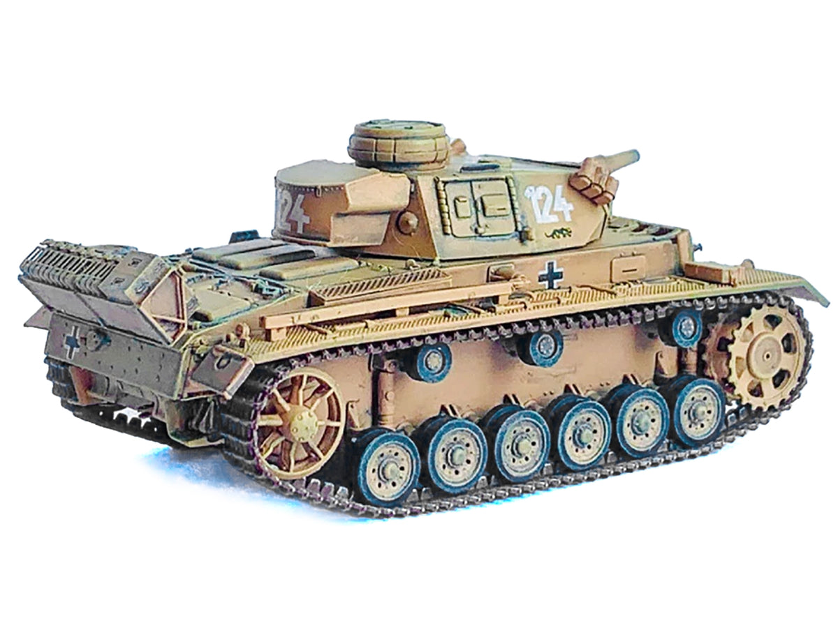 Germany Pz.Kpfw.III Ausf.N DAK Tank #124 "s.Pz.Abt.501 Tunisia Tiger Insignia" (1942/43) "NEO Dragon Armor" Series 1/72 Plastic Model